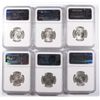 Image 2 : LOT OF ( 6 ) 1964-D WASHINGTON QUARTERS,  NGC MS-65