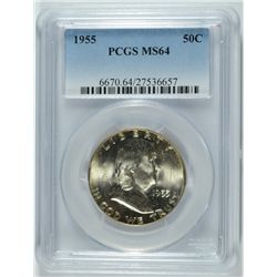 1955 FRANKLIN HALF DOLLAR, PCGS MS-64
