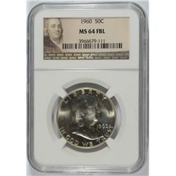 1960 FRANKLIN HALF DOLLAR, NGC MS-64 FBL