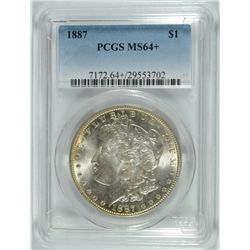 1887 MORGAN DOLLAR PCGS MS-64+