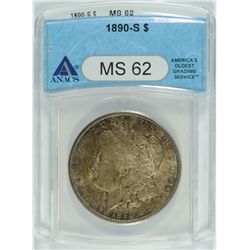 1890-S MORGAN DOLLAR ANACS MS-62