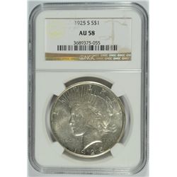 1925-S PEACE DOLLAR NGC AU-58