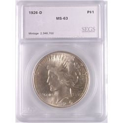 1926-D PEACE DOLLAR SEGS MS-63