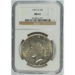 1927-D PEACE DOLLAR NGC MS-61