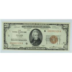 1929 $20 NATIONAL CHICAGO, IL CU