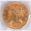 Image 2 : 1893 $5.00 GOLD LIBERTY PCGS MS-64+