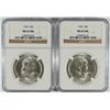 Image 1 : LOT OF ( 2 ) 1949 FRANKLIN HALF DOLLARS, NGC, MS-63 FBL