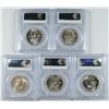 Image 2 : 5 1955 FRANKLIN HALF DOLLARS PCGS MS-64