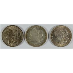 3 CIRCULATED MORGAN DOLLARS 1892-O, 1891-O, 1921