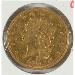 1836 $5 GOLD LIBERTY CLASSIC HEAD XF