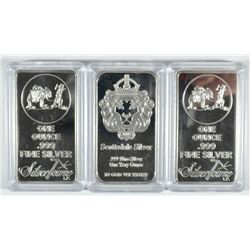 3 - 1 OZ SILVER BARS