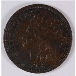 1866 INDIAN HEAD CENT, XF DARK