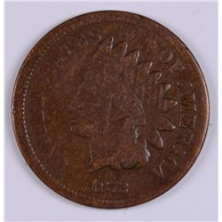 1872 INDIAN HEAD CENT, GOOD, KEY DATE