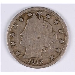 1912-S LIBERTY NICKEL, VG / FINE