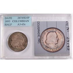 1893 COLUMBIAN HALF DOLLAR ACCUGRADE MS-65