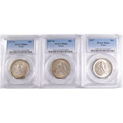 1937-P,D,S TEXAS COMMEM SET PCGS MS-66 S IS 66+