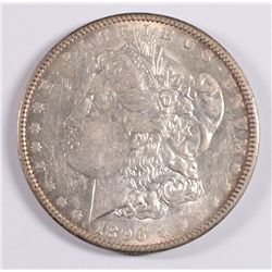 1896-O MORGAN DOLLAR AU/BU SEMI PL SURFACES NICE