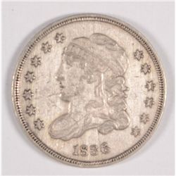 1836 CAPPED BUST HALF DIME, AU/BU