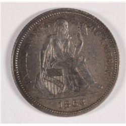 1862 SEATED DIME, PROOF-63  TOUGH COIN!