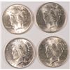Image 1 : 1922, 1923, 1924, AND 1925 PEACE SILVER DOLLARS ALL CH UNC.