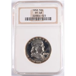 1958 FRANKLIN HALF NGC PF-68