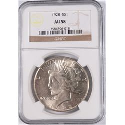 1928 PEACE DOLLAR NGC AU-58