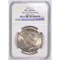 1924-S PEACE DOLLAR NGC UNC DETAILS