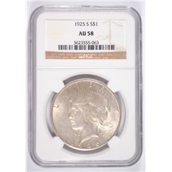 1925-S PEACE DOLLAR NGC AU-58