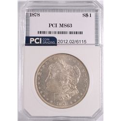 1878 MORGAN SILVER DOLLAR, PCI MS-63