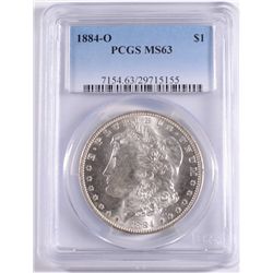 1884-O MORGAN SILVER DOLLAR, PCGS MS-63