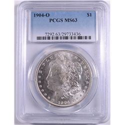 1904-O MORGAN SILVER DOLLAR, PCGS MS-63