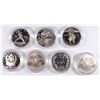 Image 1 : ( 7 ) PROOF U.S. COMMEMORATIVE SILVER DOLLARS, ALL IN ORIGINAL CAPSULES ONLY
