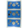 Image 2 : ( 3 ) PLASTIC DISPLAY CASES OF COLLECTOR COINS: $2.55 FACE VALUE SILVER