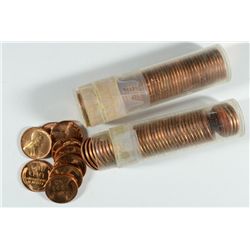 LOT OF ( 2 ) ORIGINAL GEM BU ROLLS OF 1945 LINCOLN CENTS