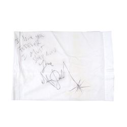 Michael Jackson Signed George V Hotel Paris Pillow Case
