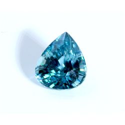 7 ct & up Blue Zircon Pear Shaped (7.98)