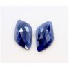 Image 1 : 13 ct & up Natural Sapphire Slice Rose Cut Loose Stone (13.88) 2Pcs