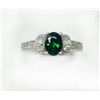 CROME TOURMALINE 0.97CT, 14K W/G RING 5.70GARM / DIAMOND 0.22CT