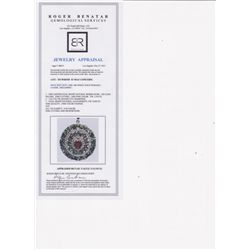 Burma Ruby Alexandrite  12.69 ctw Diamond Pendant 14KW