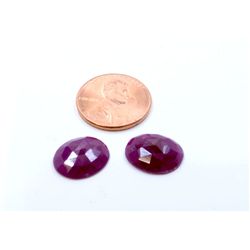 11 ct & up Natural Ruby Round Shaped Loose Stone (11.26) 2Pcs