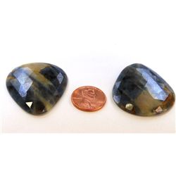 166 ct & up Natural Blue Sapphire Slice ctw 166.49 2Pcs