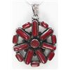 Image 1 : Sterling Silver .925 Red Coral Pendant