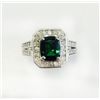 Image 1 : CROME TOURMALINE 1.43CT, 14K W/ G RING 7.46GRAM / DIAMOND RD 0.63CT