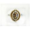 CHOCOLATE DIAMOND 0.94CT, 14K W/Y/G RING 3.10GRAM / W.DIAMOND 0.40CT