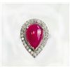 RUBY 5.67CT,  14K W/G RING 5.74GRAM / DIAMOND RD 0.60CT