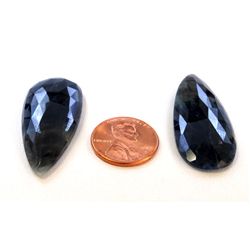 82 ct & up Natural Blue Sapphire Slice ctw 82.11 2Pcs