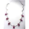 Image 1 : Cabochon Ruby  44.11 ctw Diamond Necklace 14KW