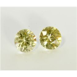 3 ct & up Yellow Zircon Round Shaped ctw 3.63 2Pcs