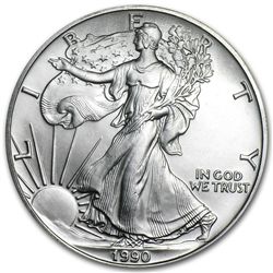 1990 1 oz Silver American Eagle BU