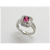 Image 1 : Pink Sapphire  1.04 ctw Diamond Ring 14KW
